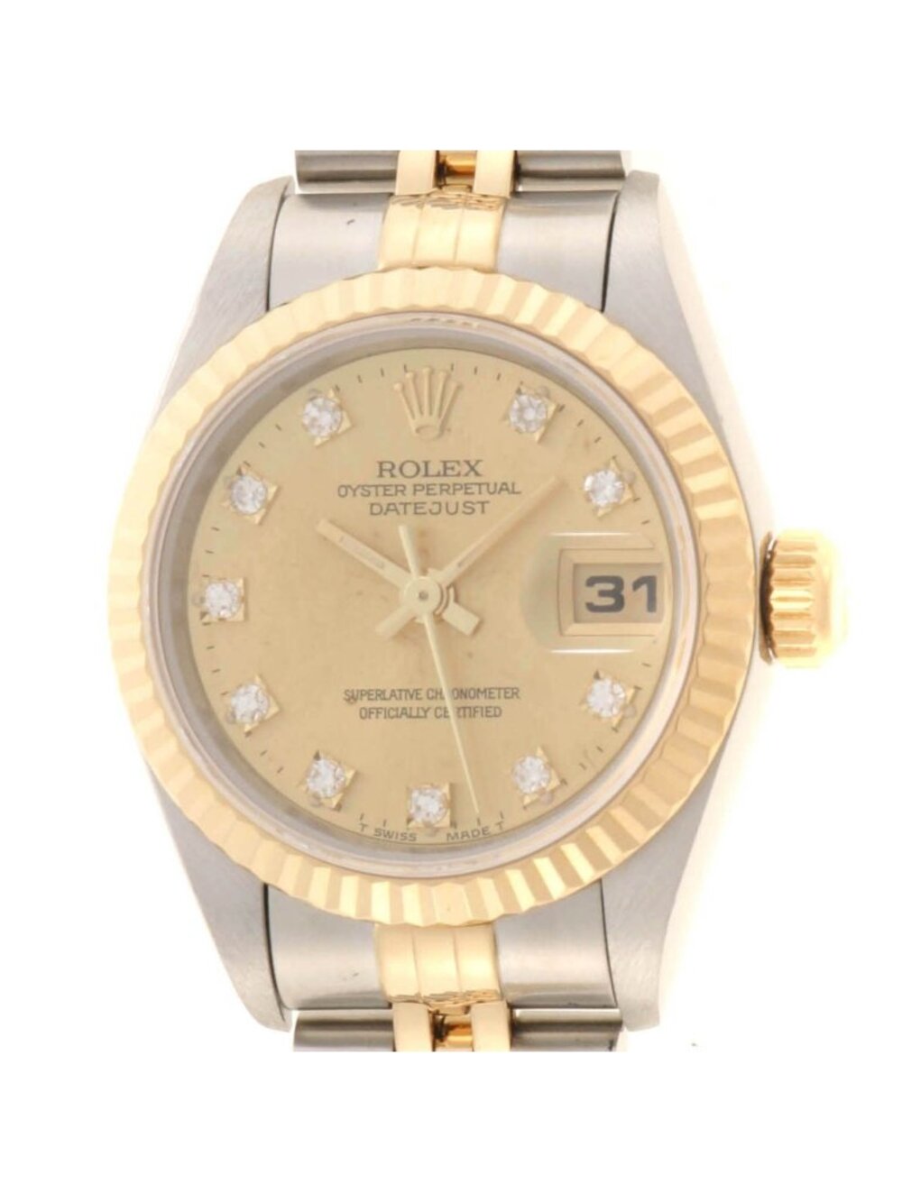 Rolex Datejust Diamond 18k Yellow Gold Stainless Steel Automatic